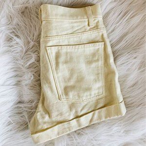 American Apparel Yellow Denim Shorts